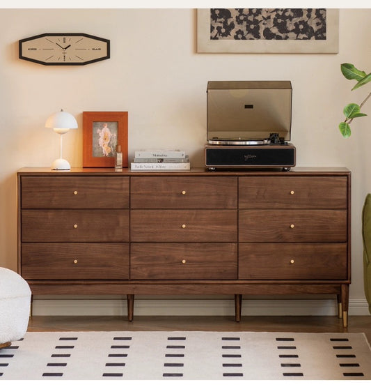 Pitu Nine-Drawer Dresser in Walnut