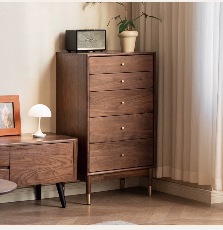 Pitu Five-Drawer Dresser in Walnut